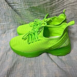 Rampage Neon Green Rhinestone Sneakers